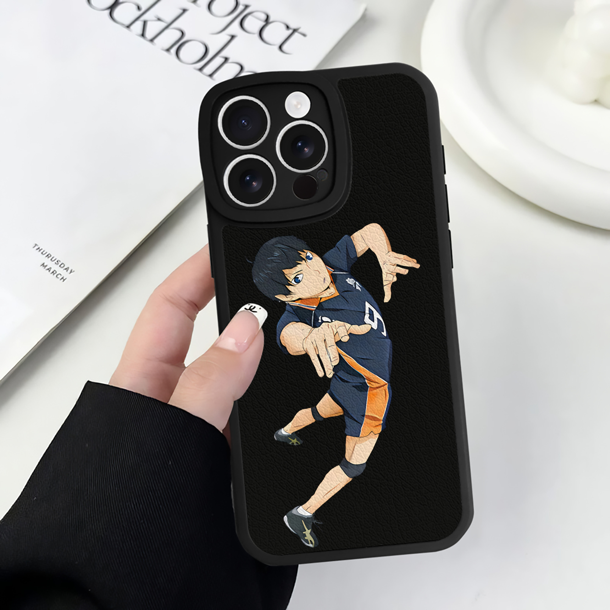 （画像用） ハイキュー!! Haikyu!! 【iPhone 16シリーズ対応】シリコンスマホケース（レザー調） 材質：シリコン
